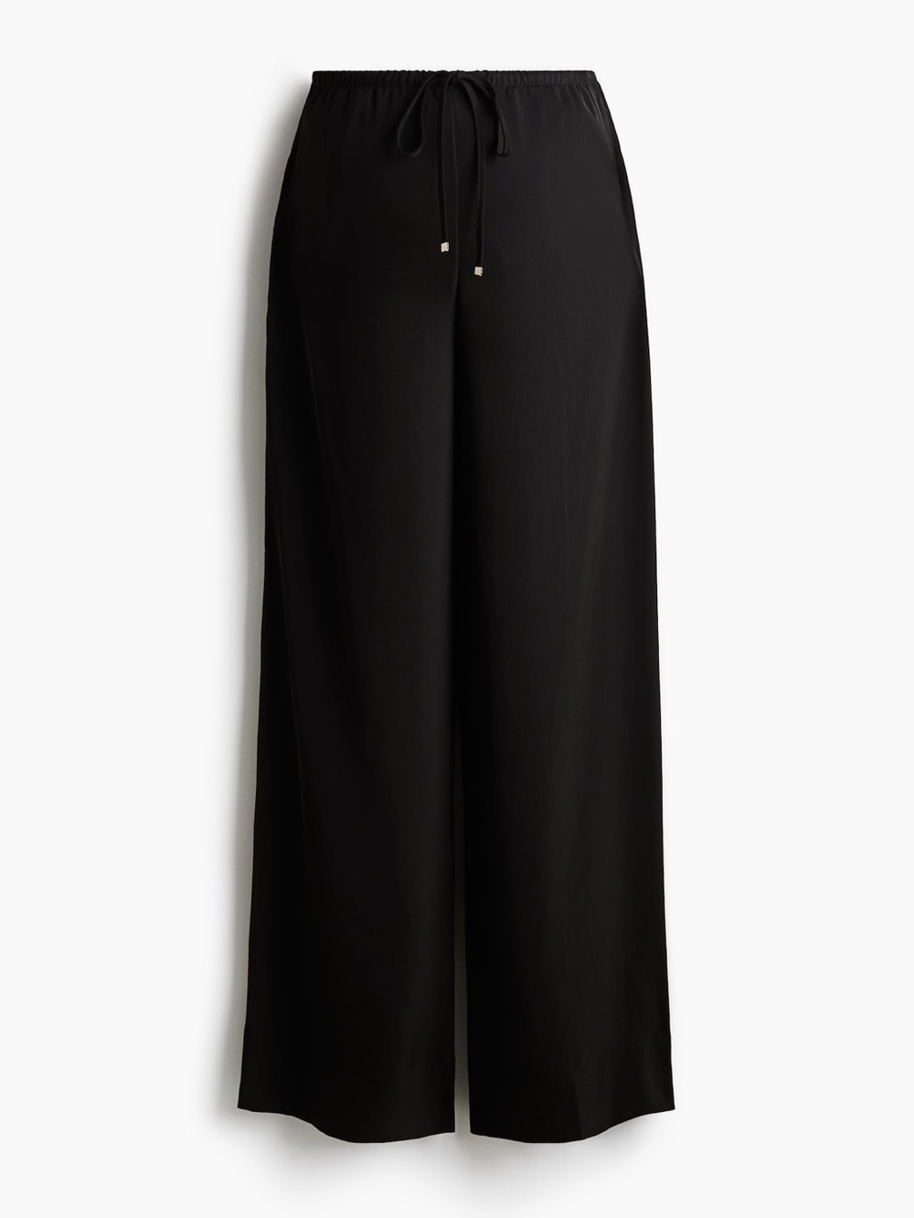 Women’s H&M Wide Leg Drawstring Pant in Black